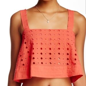 NWT Free People By My Side Eyelet Crop Top
